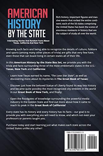 American History By The State: Interesting Stories And Random Facts About Texas, California And New York (History of The United ,Used