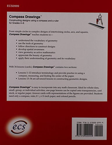 Compass Drawings: Construction designs using a compass and a ruler (Grades 46),New