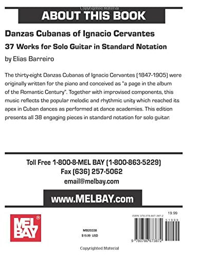 Danzas Cubanas of Ignacio Cervantes: 37 Works for Solo Guitar in Standard Notation,Used
