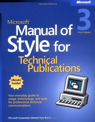 Microsoft Manual of Style for Technical Publications,New
