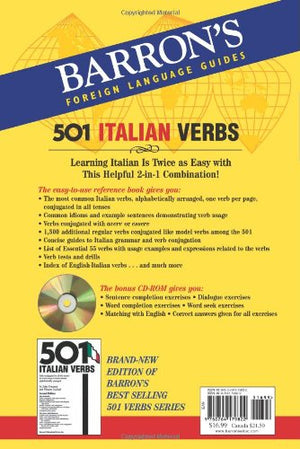 501 Italian Verbs (Barrons Foreign Language Guides) (Italian And English Edition),Used