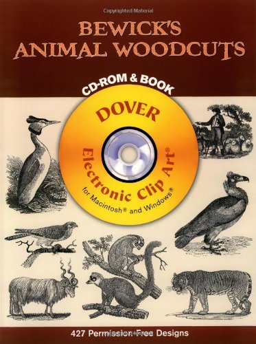 Bewicks Animal Woodcuts Cdrom And Book (Dover Electronic Clip Art)-new
