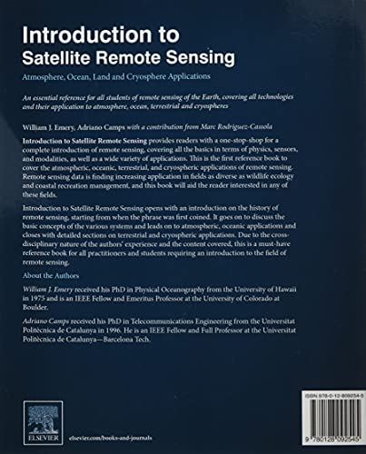 Introduction to Satellite Remote Sensing: Atmosphere, Ocean, Land and Cryosphere Applications,Used