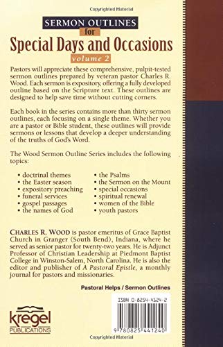 Sermon Outlines on Special Days and Occasions (Wood Sermon Outline Series),Used