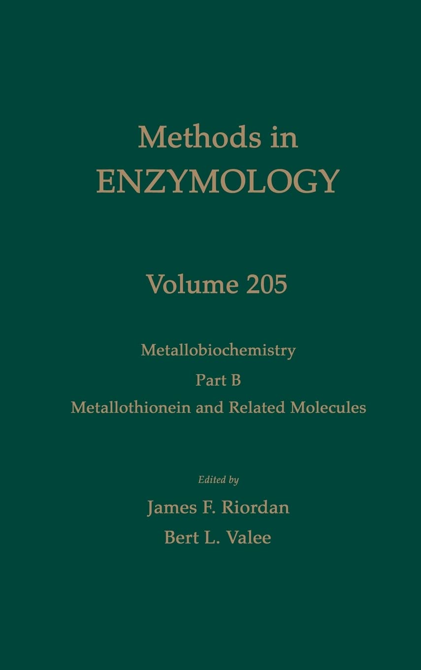 Metallobiochemistry, Part B: Metallothionein and Related Molecules (Volume 205) (Methods in Enzymology, Volume 205),Used