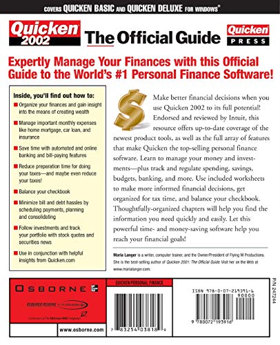 Quicken(R) 2002: The Official Guide,Used