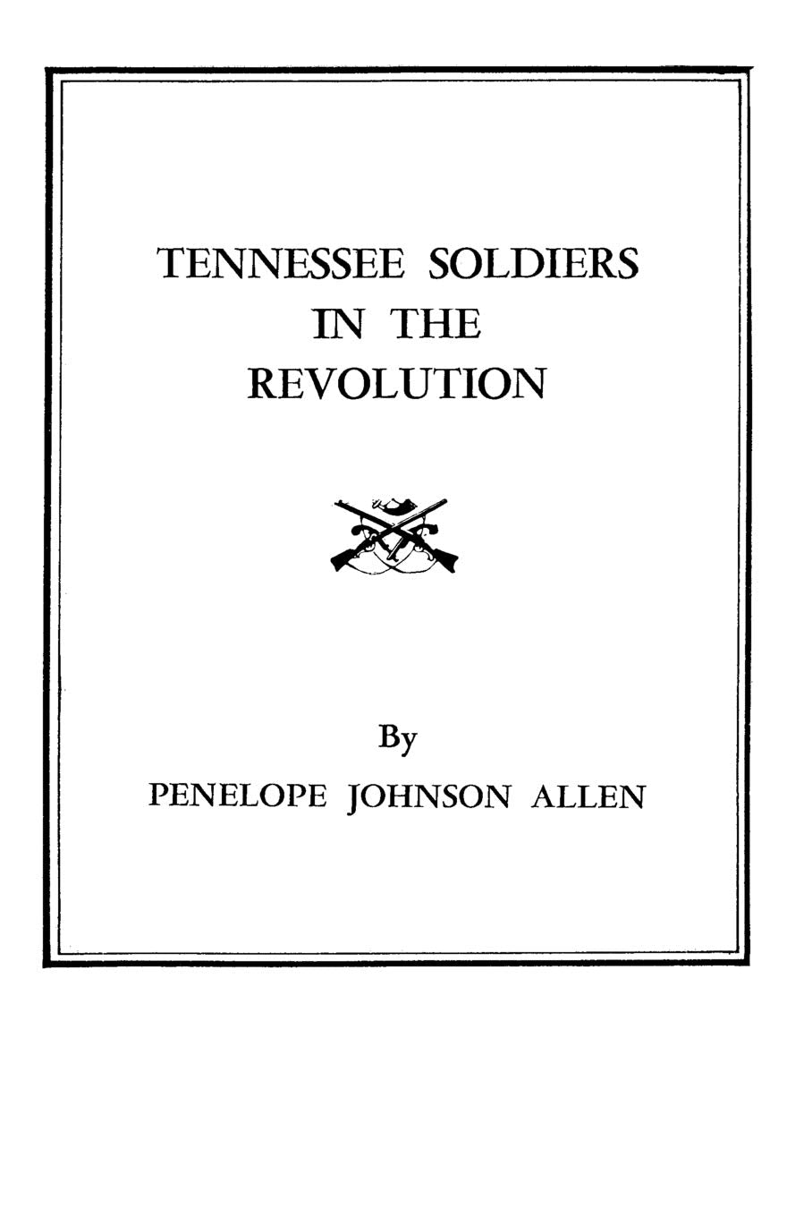 Tennessee Soldiers In The Revolution,Used