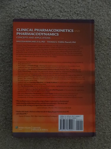 Clinical Pharmacokinetics And Pharmacodynamics: Concepts And Applications