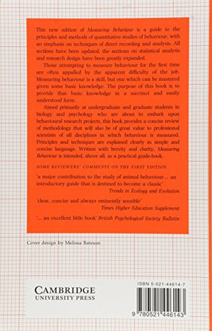 Measuring Behaviour: An Introductory Guide,Used
