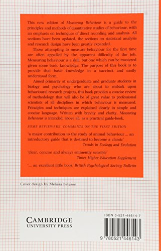 Measuring Behaviour: An Introductory Guide,Used