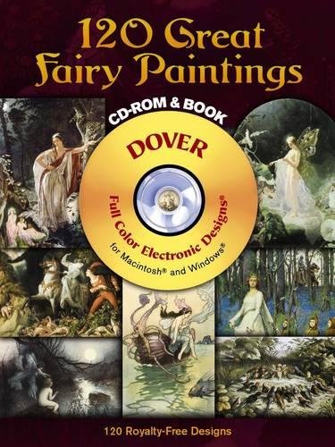 120 Great Fairy Paintings CDROM and Book (Dover Electronic Clip Art),Used