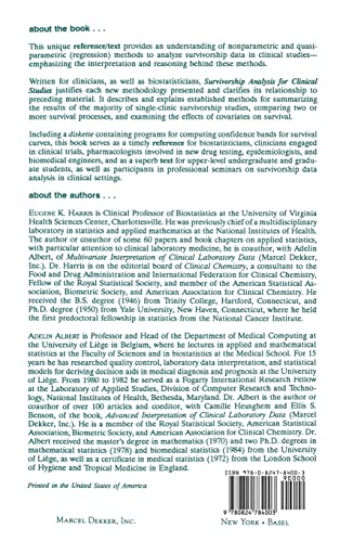 Survivorship Analysis for Clinical Studies (Statistics: A Series of Textbooks and Monographs),Used