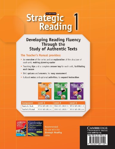 Strategic Reading Level 1 Teacher's Manual,Used
