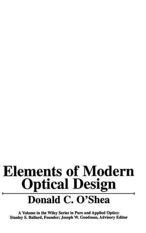 Elements of Modern Optical Design,Used