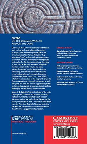 Cicero: On the Commonwealth and On the Laws (Cambridge Texts in the History of Political Thought),Used
