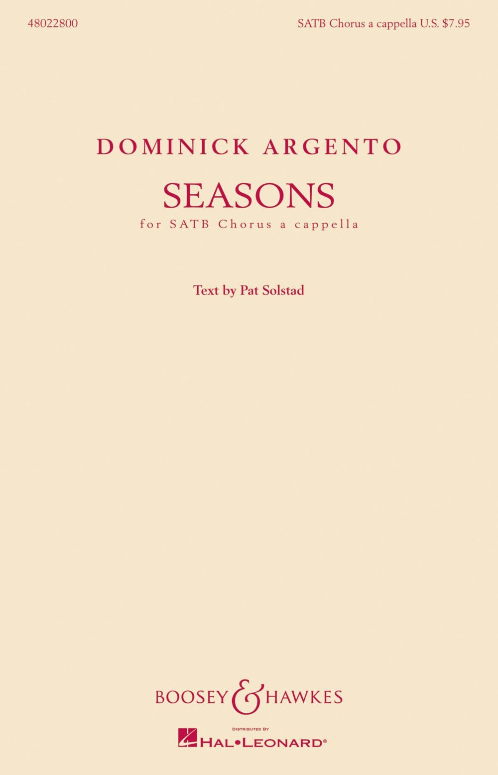 Seasons: Satb Chorus A Cappella,Used