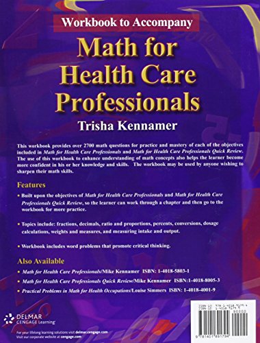 Math for Health Care Professionals, Workbook to Accompany (Applied Mathematics),Used
