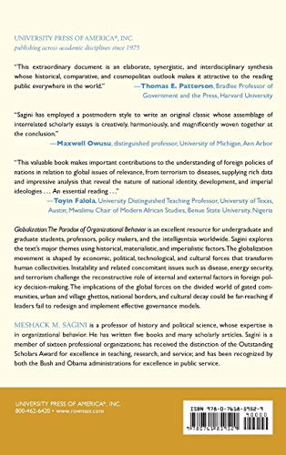 Globalization: The Paradox of Organizational Behavior: Terrorism, Foreign Policy, and Governance,Used