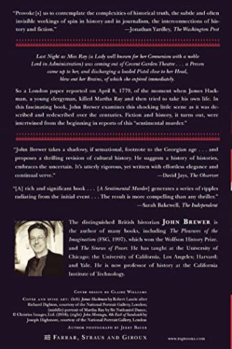A Sentimental Murder: Love And Madness In The Eighteenth Century,New
