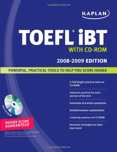 Kaplan TOEFL iBT with CDROM 20082009,Used