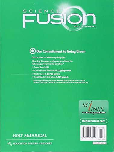 Sciencefusion: Student Edition Interactive Worktext Grades 68 Module D: Ecology And The Environment 2012,New