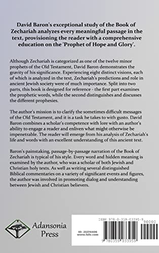 The Visions and Prophecies of Zechariah: A Commentary and Bible Study of the Prophet of Hope and Glory (Hardcover),Used