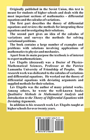 Differential Equations and the Calculus of Variations,New