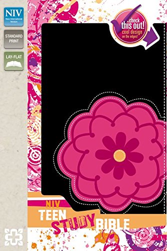 Holy Bible: New International Version, Teen Study Bible, Black Licorice/ Hot Pink, Italian DuoTone,Used