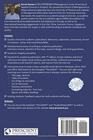 Academic Writing in APAStyle: Writing Academic Papers and Theses in APAStyle 7th Edition,Used