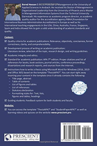 Academic Writing in APAStyle: Writing Academic Papers and Theses in APAStyle 7th Edition,Used