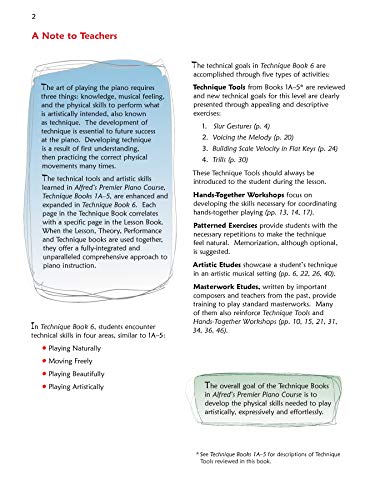 Premier Piano Course Technique, Bk 6 (Premier Piano Course, Bk 6),Used