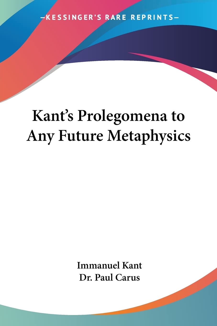 Kant's Prolegomena to Any Future Metaphysics,Used