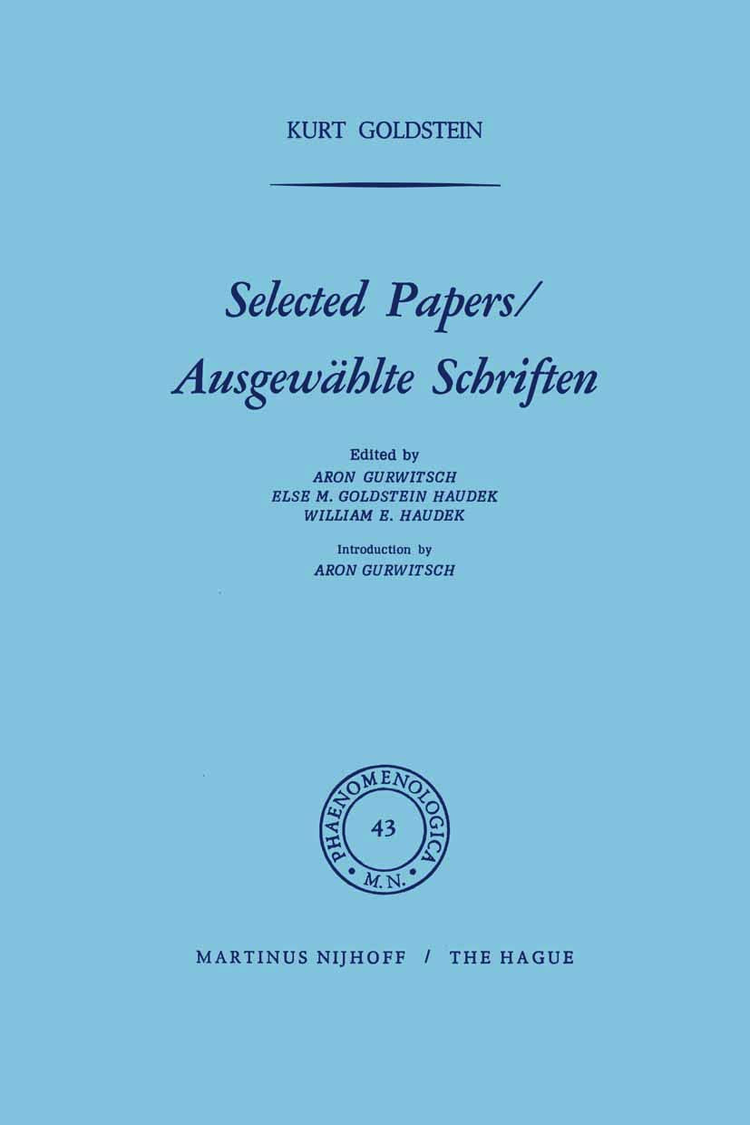Selected Papers/Ausgewhlte Schriften (Phaenomenologica, 43),Used