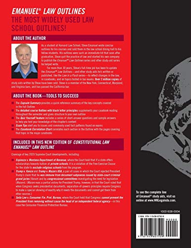 Emanuel Law Outlines For Constitutional Law,Used