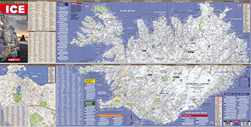 StreetSmart Iceland Map by VanDam laminated pocketsize, country planning and driving map with all attractions, sights, hotels, ,New