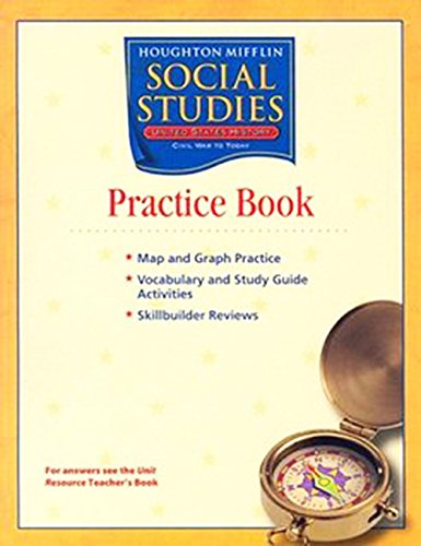 Houghton Mifflin Social Studies: Practice Book Volume 1 Level 5 US History: Early Years,Used