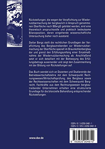 Rckstellungen im Braunkohlenbergbau: Auswirkungen der Verpflichtung zur Wiedernutzbarmachung der Oberflche nach BBergG (Betriebs,Used