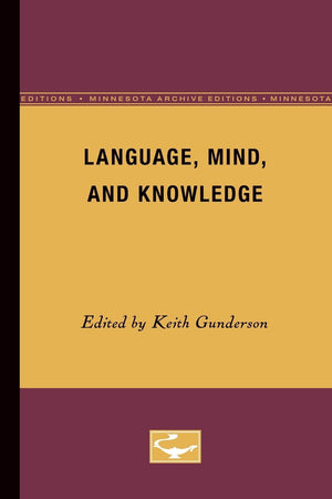 Language, Mind, And Knowledge (Volume 7) (Minnesota Studies In The Philosophy Of Science),Used