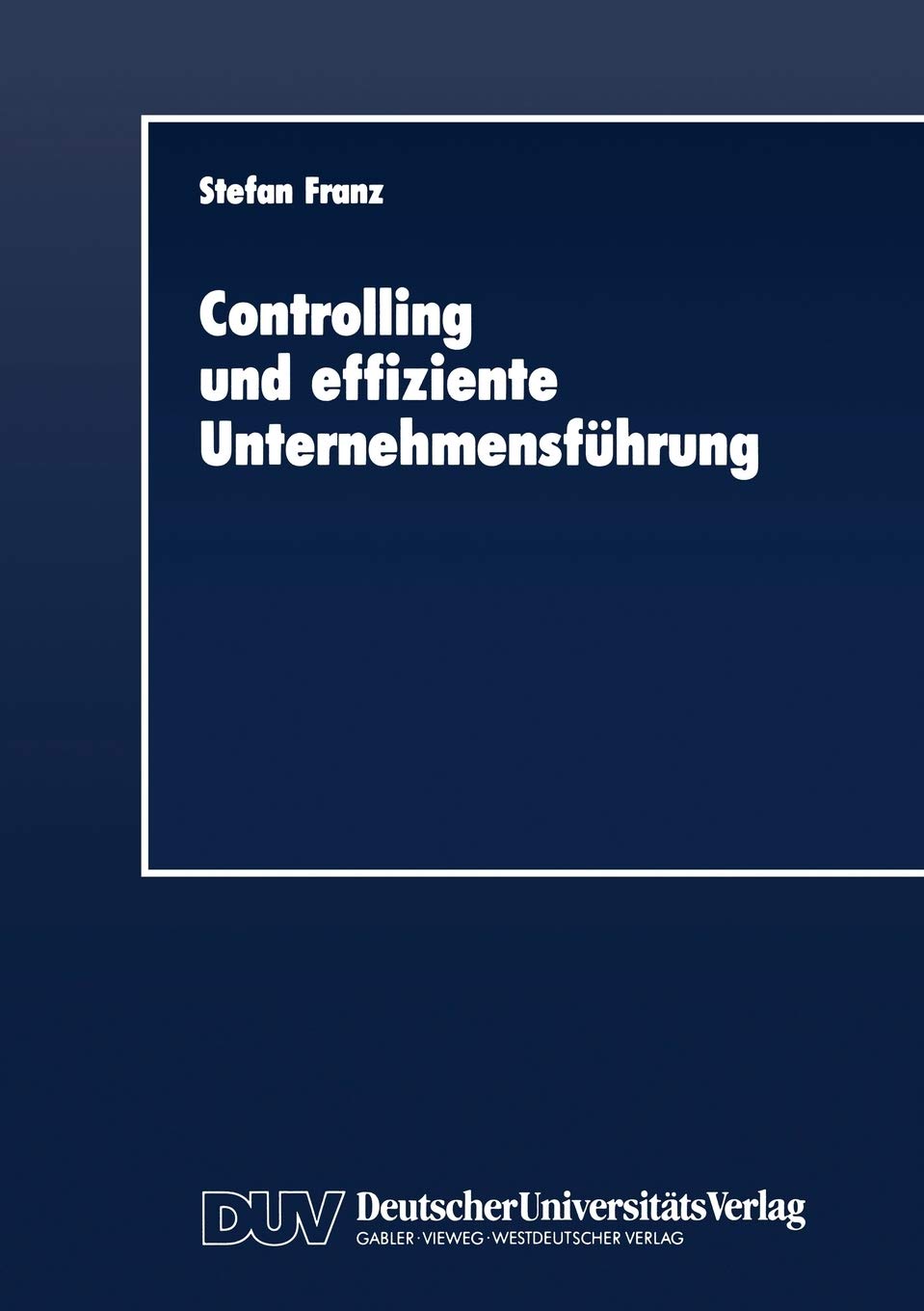 Controlling und effiziente Unternehmensfhrung: Theoretische Grundzge und berprfung an einem Praxisbeispiel (DUV Wirtschaftswisse,Used
