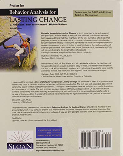 Behavior Analysis for Lasting Change, Third Edition,Used