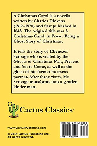 A Christmas Carol (Cactus Classics Large Print): In Prose Being A Ghost Story of Christmas; 16 Point Font; Large Text; Large Typ,Used