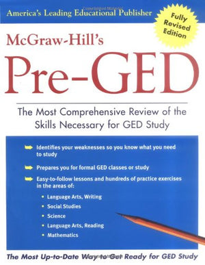 McGrawHill's PreGED : The Most Comprehensive Review of the Skills Necessary for GED Study,Used