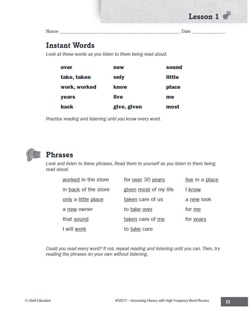 Increasing Fluency with High Frequency Word Phrases Grade 2 (Increasing Fluency Using High Frequency Word Phrases),New