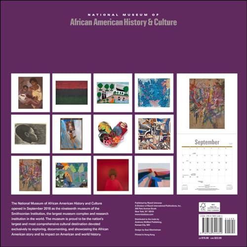 National Museum of African American History and Culture 2025 Wall Calendar,Used