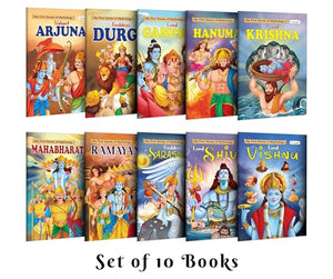 My First Mythology Story Book :- Arjun, Durga, Ganesha, Hanuman And More - Cultural Learning Mythology Set, Divine Stories For Children | Set Of 10 Books