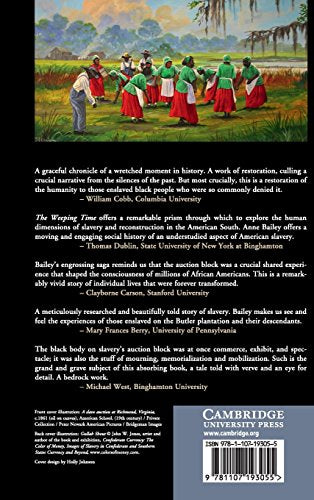 The Weeping Time: Memory and the Largest Slave Auction in American History,Used