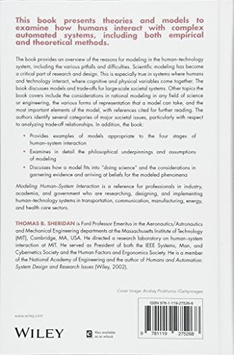 Modeling Human System Interaction: Philosophical and Methodological Considerations, with Examples (Stevens Institute Series on C,Used
