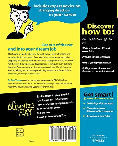 Job Hunting and Career Change Allinone for Dummies,Used