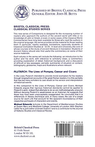 Plutarch: Lives of Pompey, Caesar and Cicero: A Companion to the Penguin Translation (Classical Studies),Used