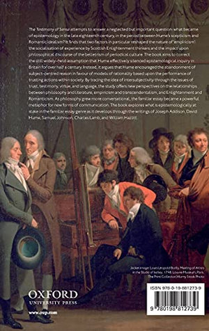 The Testimony of Sense: Empiricism and the Essay from Hume to Hazlitt,Used
